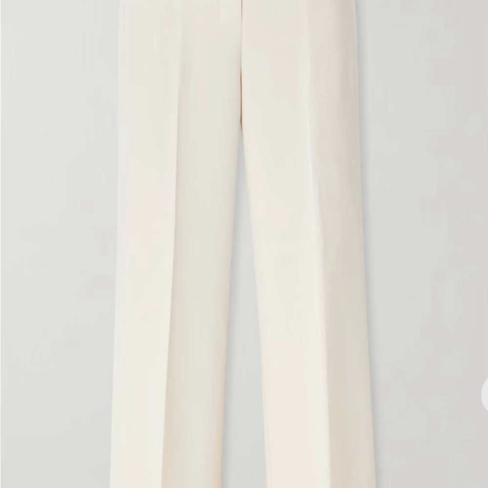 Theory off white crepe wide leg pants